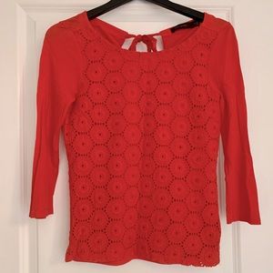 DONATED - Embroidered Eyelet Detail Top